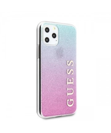 Guess GUHCN65PCUGLPBL iPhone 11 Pro Max rose blue/pink blue hard case Glitter Gradient