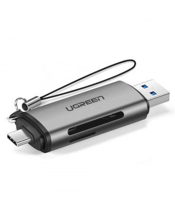 Ugreen SD / micro SD card reader for USB 3.0 / USB Type C 3.0 gray (50706)