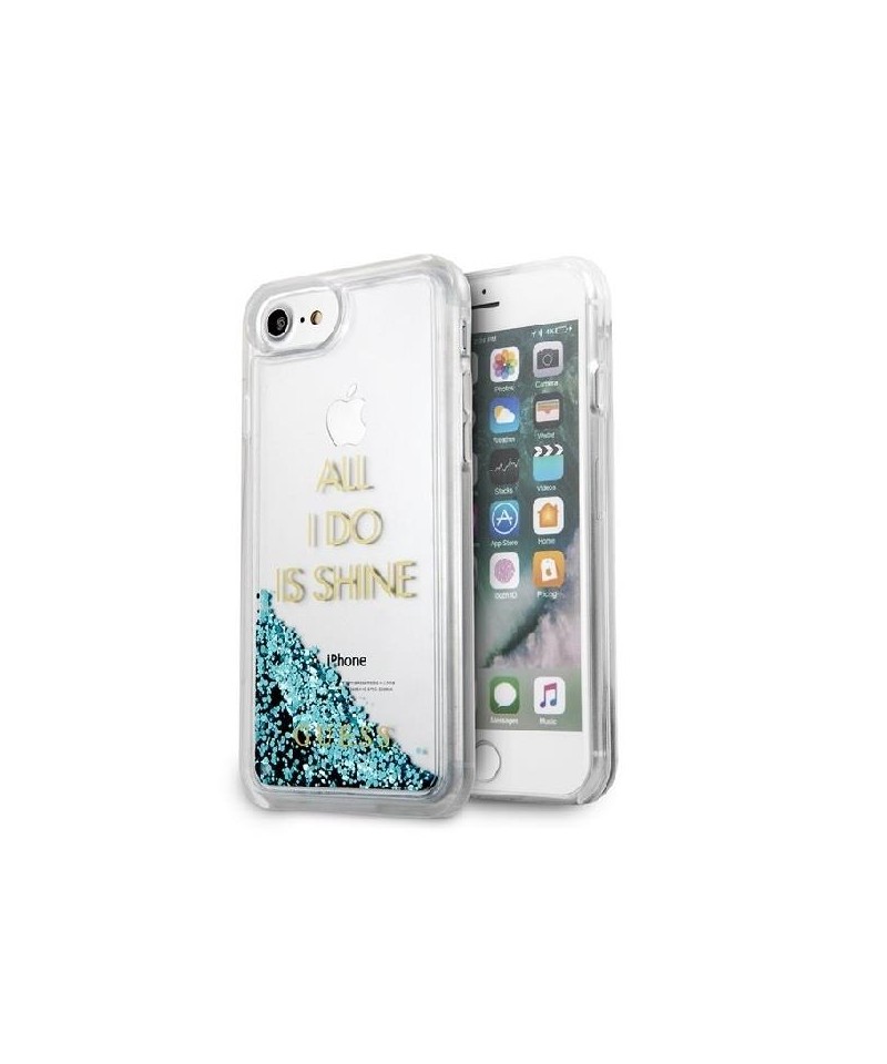 Guess GUHCP7GLUQBL iPhone 6/7/8 /SE 2020 / SE 2022 blue/blue hard case Liquid Glitter Party