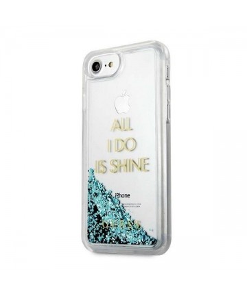 Guess GUHCP7GLUQBL iPhone 6/7/8 /SE 2020 / SE 2022 blue/blue hard case Liquid Glitter Party