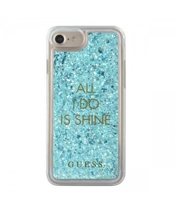 Guess GUHCP7GLUQBL iPhone 6/7/8 /SE 2020 / SE 2022 blue/blue hard case Liquid Glitter Party