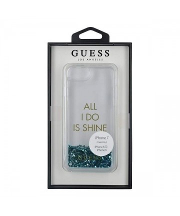 Guess GUHCP7GLUQBL iPhone 6/7/8 /SE 2020 / SE 2022 blue/blue hard case Liquid Glitter Party