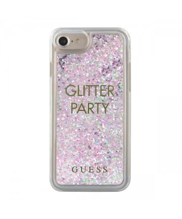 Guess GUHCP7GLUQPU iPhone 6/7/8 /SE 2020 / SE 2022 purple/purple hard case Liquid Glitter Party