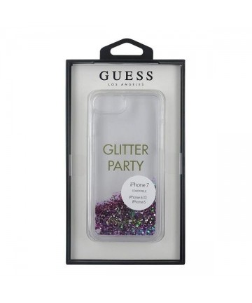 Guess GUHCP7GLUQPU iPhone 6/7/8 /SE 2020 / SE 2022 purple/purple hard case Liquid Glitter Party