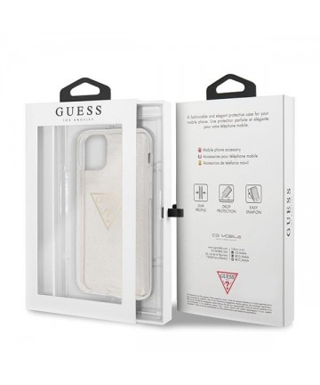 Guess GUHCN58SGTLGO iPhone 11 Pro gold/gold hard case Glitter Triangle