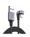 Ugreen nylon angled cable USB cable - USB Type C 1 m 3 A 18 W Quick Charge AFC FCP for gamers gray (70313)
