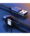 Ugreen nylon angled cable USB cable - USB Type C 1 m 3 A 18 W Quick Charge AFC FCP for gamers gray (70313)