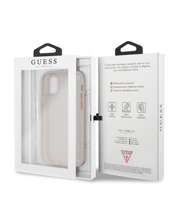 Guess GUHCN58PCGLPI iPhone 11 Pro pink/pink hard case Glitter