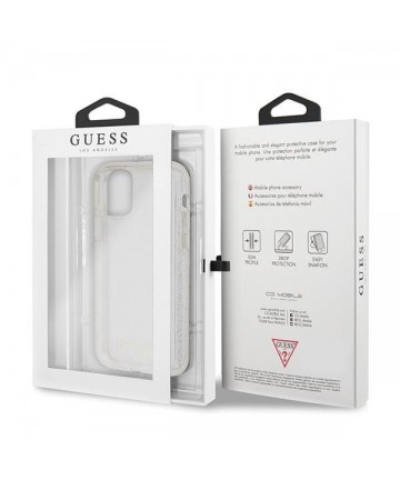 Guess GUHCN58PCGLSI iPhone 11 Pro silver/silver hard case Glitter