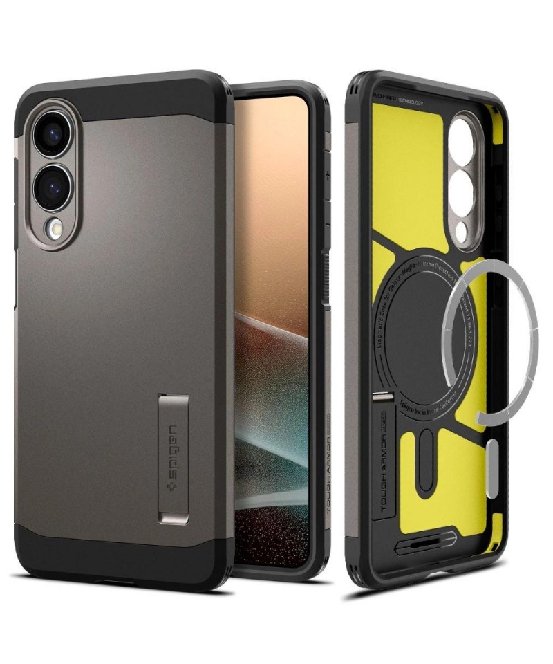 Spigen Tough Armor MagSafe Case for Samsung Galaxy S25 Edge - Gray/Black