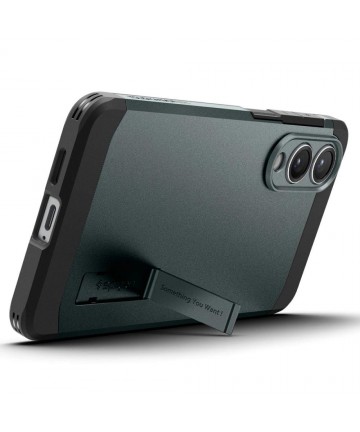 Spigen Tough Armor MagSafe Case for Samsung Galaxy S25 Edge - Green/Black