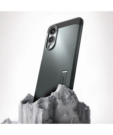 Spigen Tough Armor MagSafe Case for Samsung Galaxy S25 Edge - Green/Black