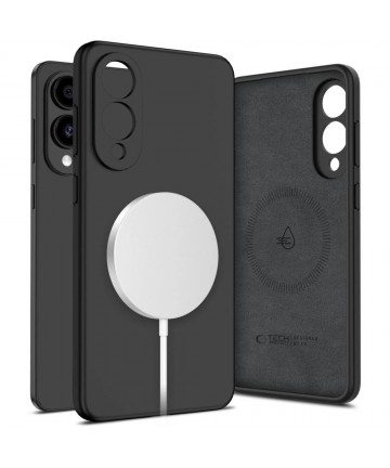 Tech-Protect Liquid Silicone MagSafe case for Samsung Galaxy S25 Edge - black