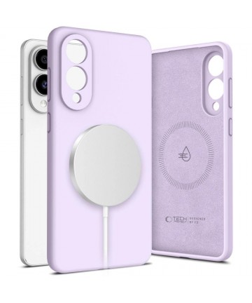 Tech-Protect Liquid Silicone MagSafe Case for Samsung Galaxy S25 Edge - Purple