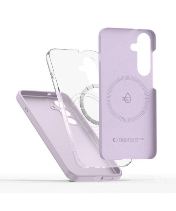 Tech-Protect Liquid Silicone MagSafe Case for Samsung Galaxy S25 Edge - Purple