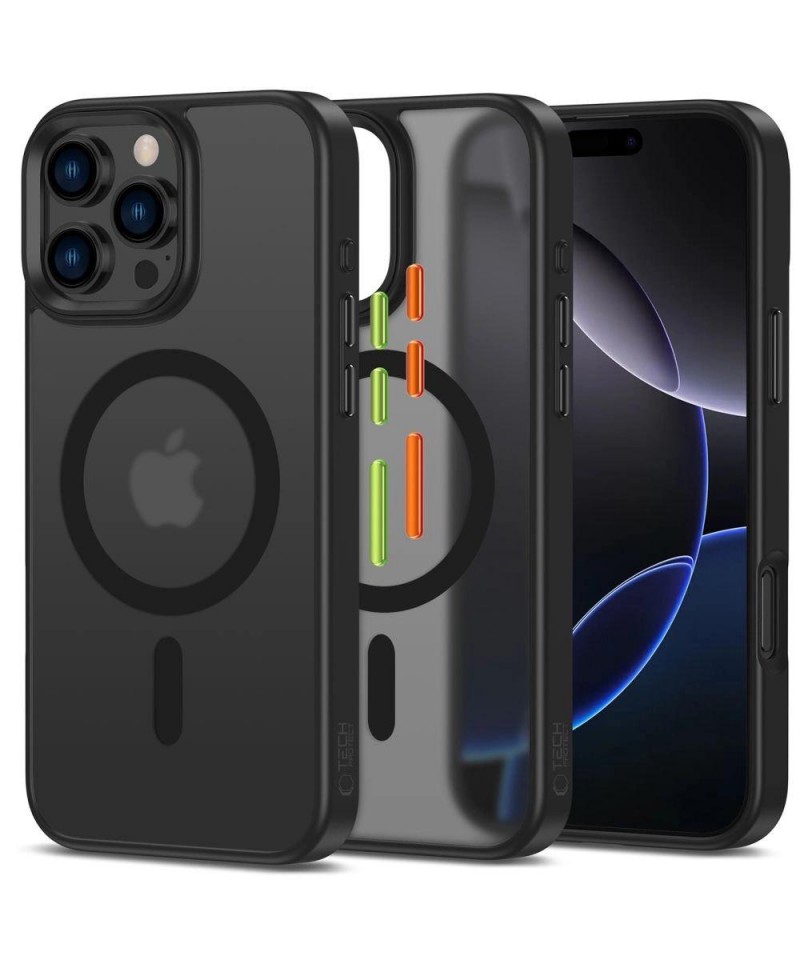 Tech-Protect MagMat Magsafe 3-set iPhone 16 Pro Max Case - Matte Black