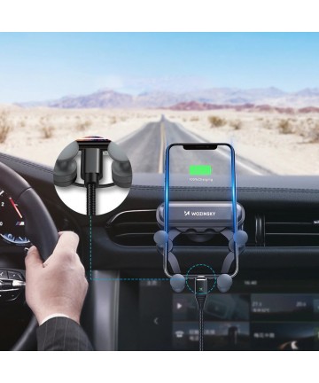 Wozinsky gravity car phone holder for air vent black (WCH-05)