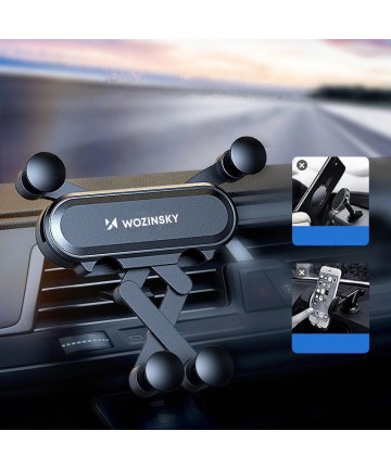 Wozinsky gravity car phone holder for air vent black (WCH-05)