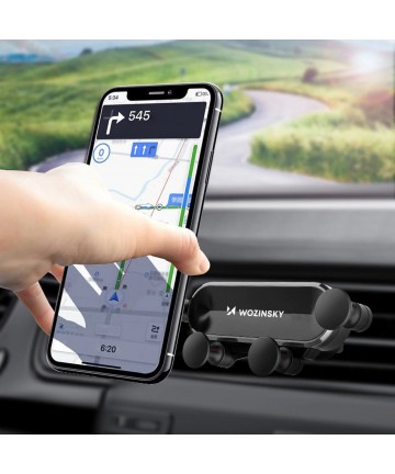 Wozinsky gravity car phone holder for air vent black (WCH-05)