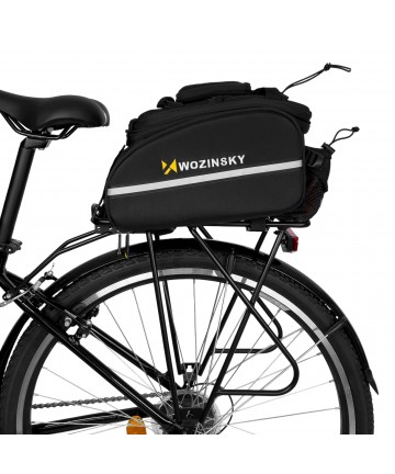 Wozinsky large bike rack bag 35l + rain cover black (WBB19BK)