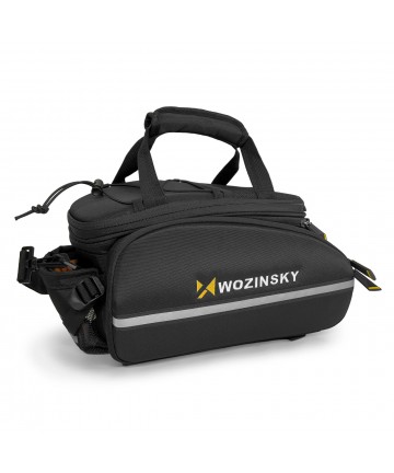 Wozinsky large bike rack bag 35l + rain cover black (WBB19BK)