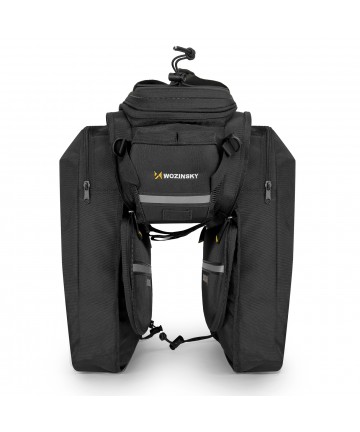 Wozinsky large bike rack bag 35l + rain cover black (WBB19BK)