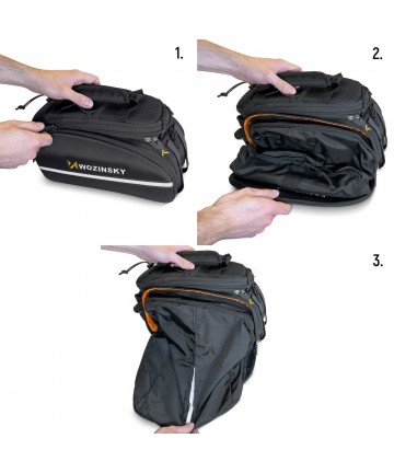 Wozinsky large bike rack bag 35l + rain cover black (WBB19BK)