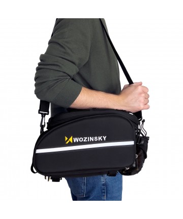 Wozinsky large bike rack bag 35l + rain cover black (WBB19BK)