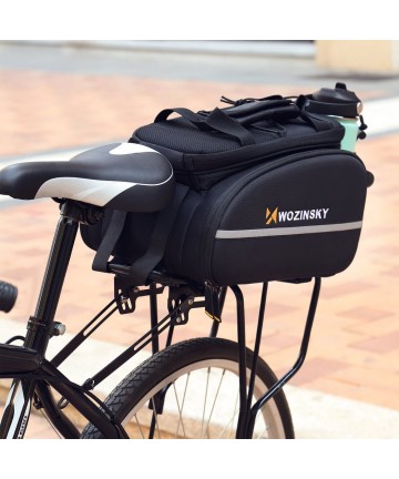 Wozinsky large bike rack bag 35l + rain cover black (WBB19BK)