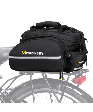 Wozinsky large bike rack bag 35l + rain cover black (WBB19BK)