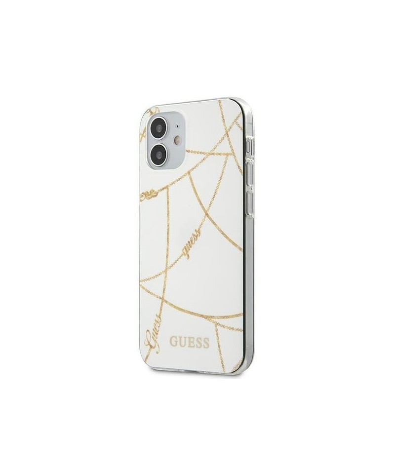Guess GUHCP12SPCUCHWH iPhone 12 mini 5.4" white/white hardcase Gold Chain Collection