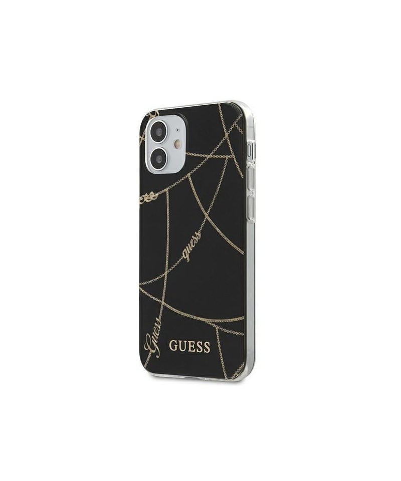 Guess GUHCP12SPCUCHBK iPhone 12 mini 5.4" black/black hardcase Gold Chain Collection