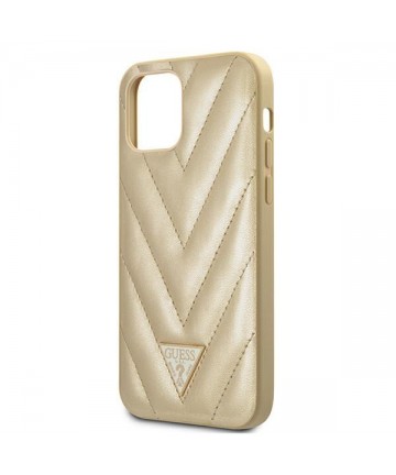 Guess GUHCP12SPUVQTMLBE iPhone 12 mini 5.4" gold/gold hardcase V-Quilted Collection
