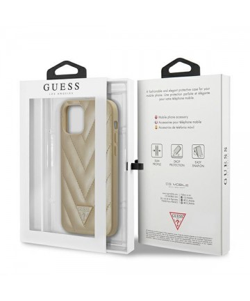 Guess GUHCP12SPUVQTMLBE iPhone 12 mini 5.4" gold/gold hardcase V-Quilted Collection
