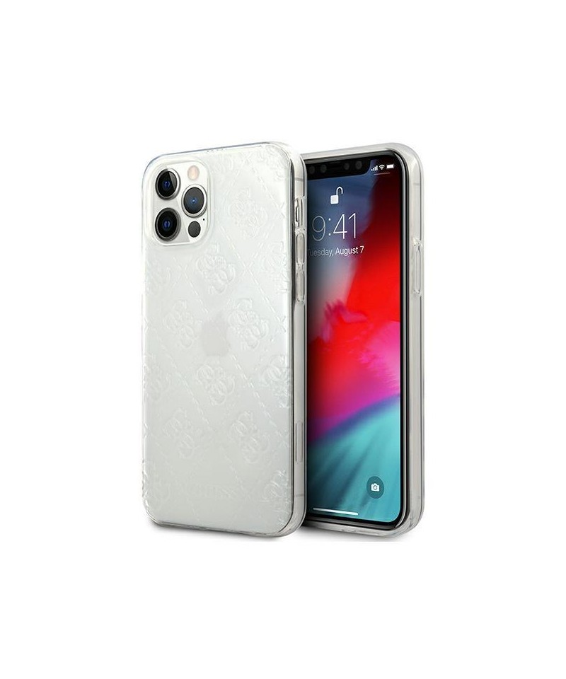 Guess GUHCP12M3D4GTR iPhone 12/12 Pro 6.1" transparent hardcase 4G 3D Pattern Collection