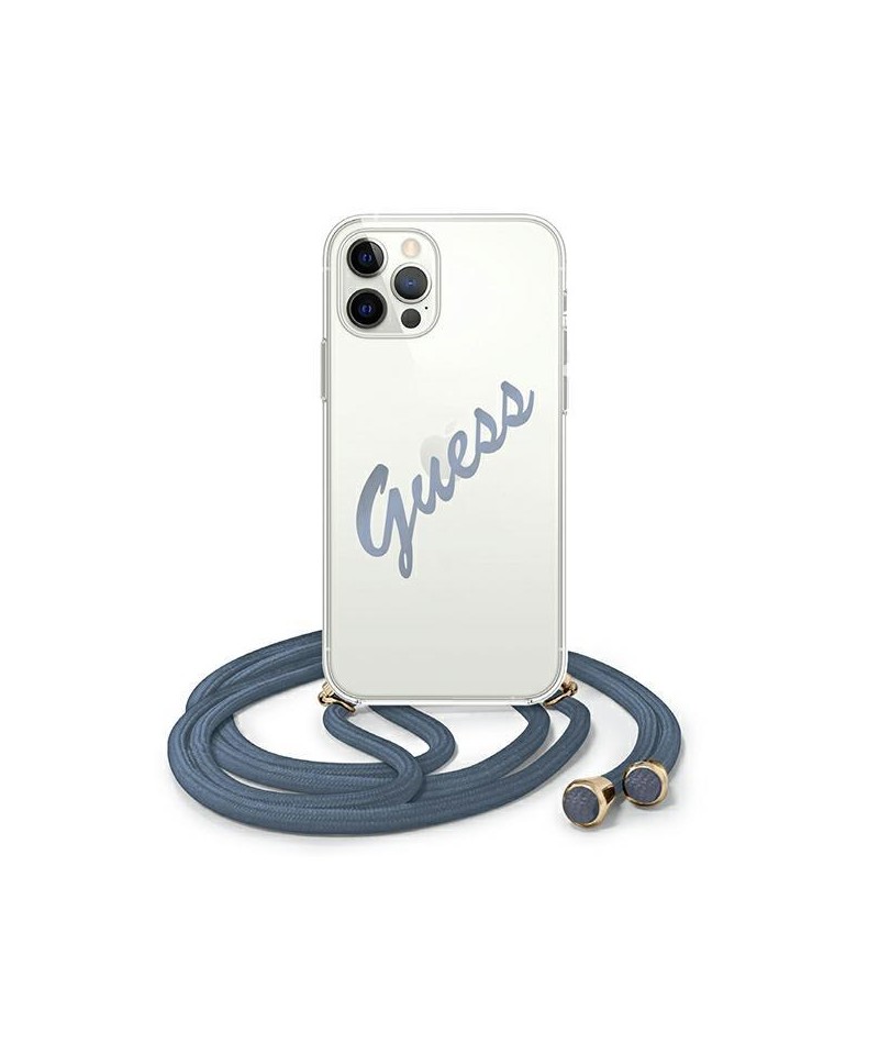 Guess GUHCP12LCRTVSBL iPhone 12 Pro Max 6.7" blue/blue hardcase Script Vintage