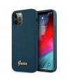 Guess GUHCP12LLSLMGBL iPhone 12 Pro Max 6.7" blue/blue hardcase Metal Logo Script