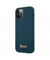 Guess GUHCP12LLSLMGBL iPhone 12 Pro Max 6.7" blue/blue hardcase Metal Logo Script