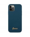 Guess GUHCP12LLSLMGBL iPhone 12 Pro Max 6.7" blue/blue hardcase Metal Logo Script