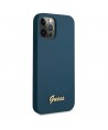 Guess GUHCP12LLSLMGBL iPhone 12 Pro Max 6.7" blue/blue hardcase Metal Logo Script
