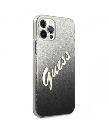 Guess GUHCP12LPCUGLSBK iPhone 12 Pro Max 6.7" black/black hardcase Glitter Gradient Script
