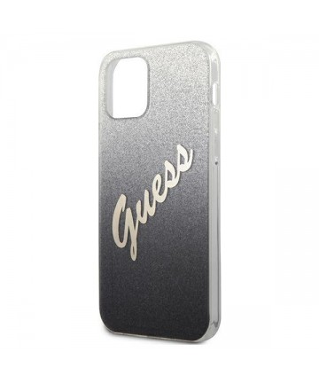 Guess GUHCP12LPCUGLSBK iPhone 12 Pro Max 6.7" black/black hardcase Glitter Gradient Script
