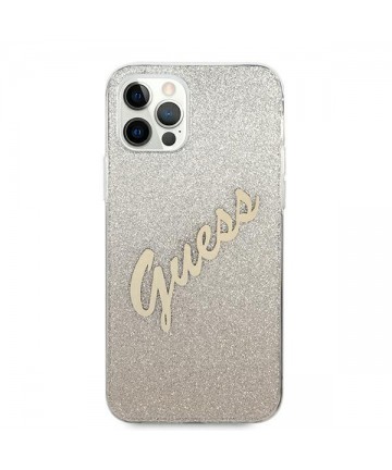 Guess GUHCP12LPCUGLSGO iPhone 12 Pro Max 6.7" gold/gold hardcase Glitter Gradient Script