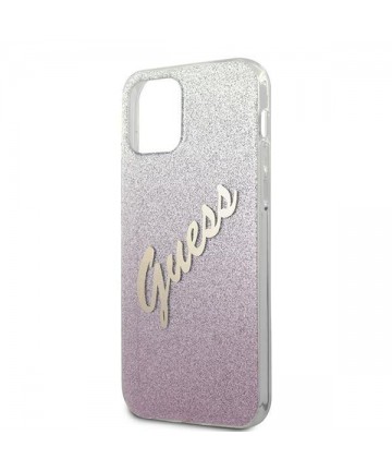 Guess GUHCP12LPCUGLSPI iPhone 12 Pro Max 6.7" pink/pink hardcase Glitter Gradient Script
