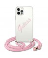Guess GUHCP12MCRTVSPI iPhone 12/12 Pro 6.1" pink/pink hardcase Script Vintage
