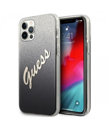 Guess GUHCP12MPCUGLSBK iPhone 12/12 Pro 6.1" black/black hardcase Glitter Gradient Script