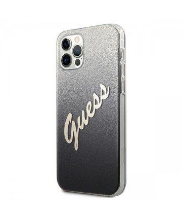 Guess GUHCP12MPCUGLSBK iPhone 12/12 Pro 6.1" black/black hardcase Glitter Gradient Script