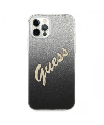 Guess GUHCP12MPCUGLSBK iPhone 12/12 Pro 6.1" black/black hardcase Glitter Gradient Script