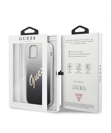 Guess GUHCP12MPCUGLSBK iPhone 12/12 Pro 6.1" black/black hardcase Glitter Gradient Script