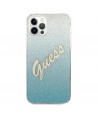 Guess GUHCP12MPCUGLSBL iPhone 12/12 Pro 6.1" blue/blue hardcase Glitter Gradient Script